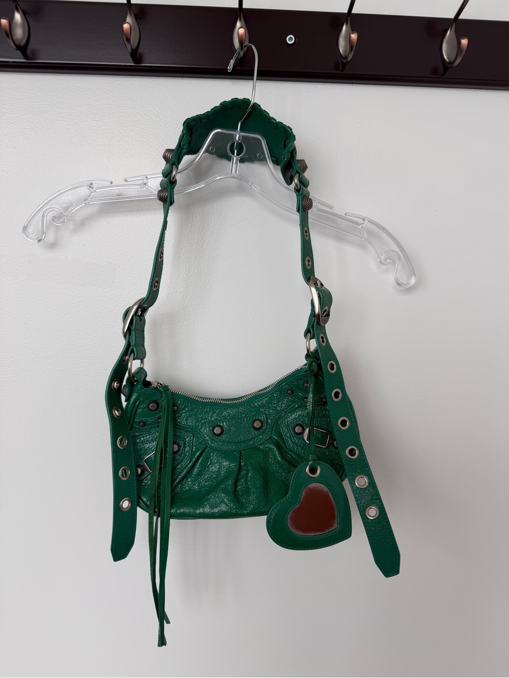 Balenciaga Green Le cagole xs Shoulder Bag with Heart Charm